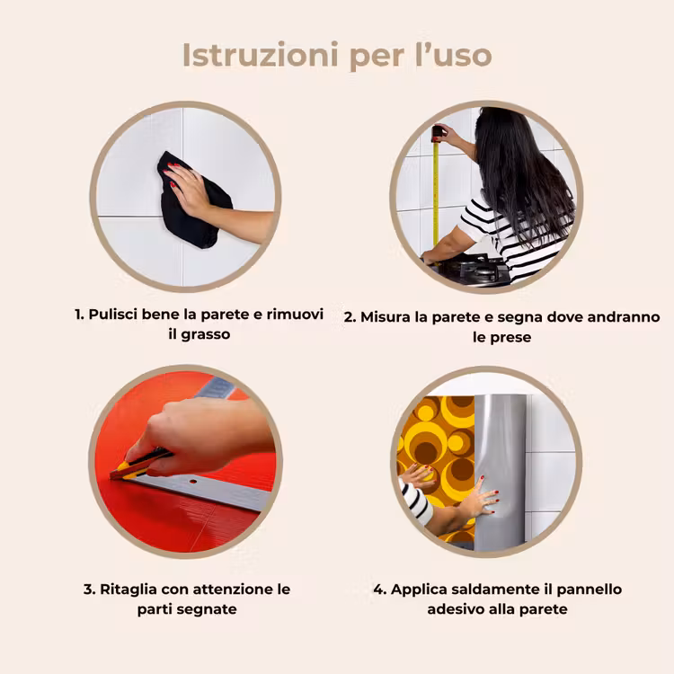 Schienale cucina - Modelli - Retrò - Marrone - Giallo — 9