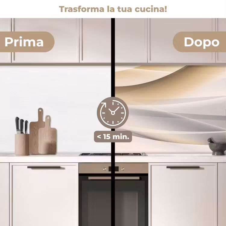 Schienale cucina - Onde - Astratto - Beige — 3