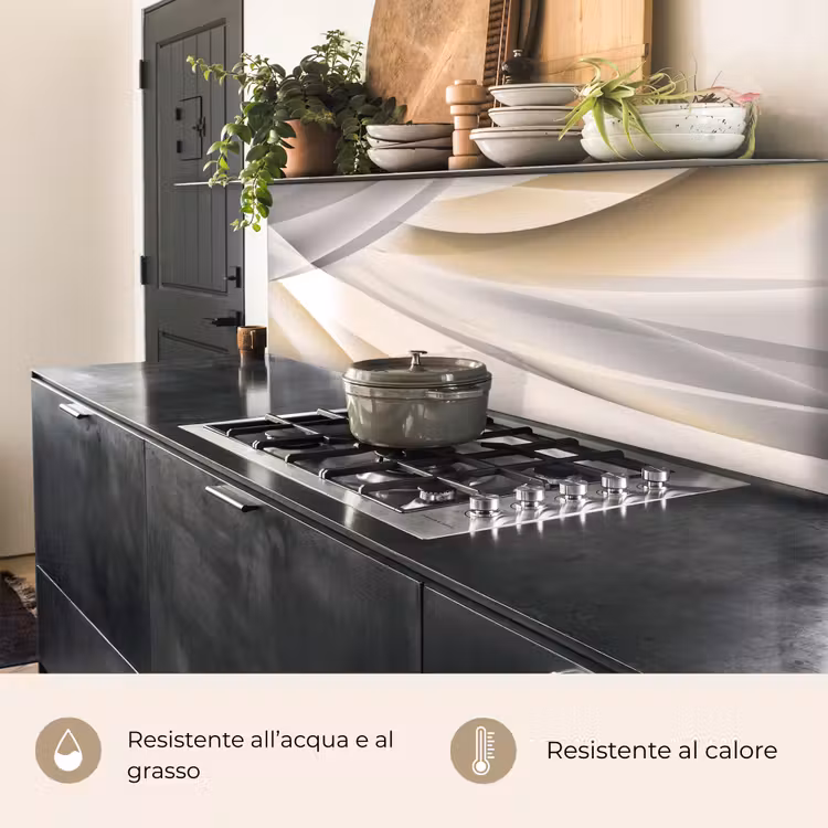 Schienale cucina - Onde - Astratto - Beige — 5
