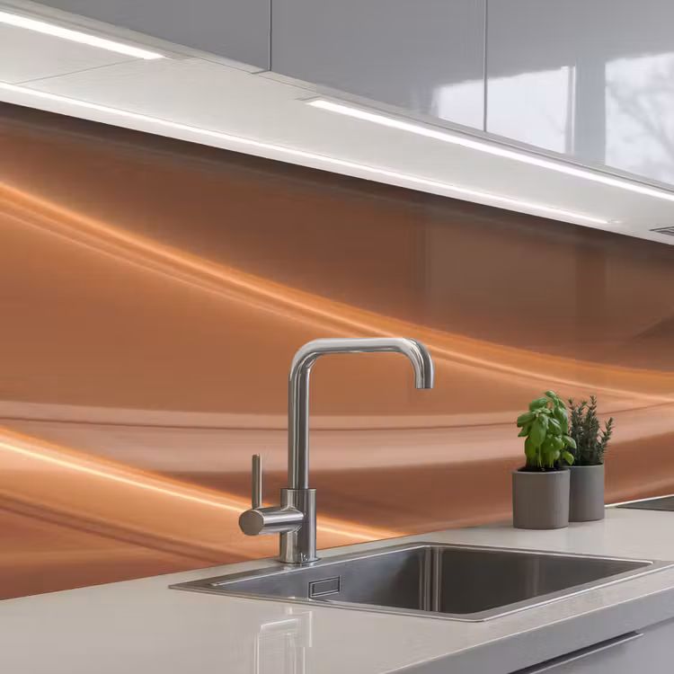 Schienale cucina - Onde - Astratto - Marrone — 2