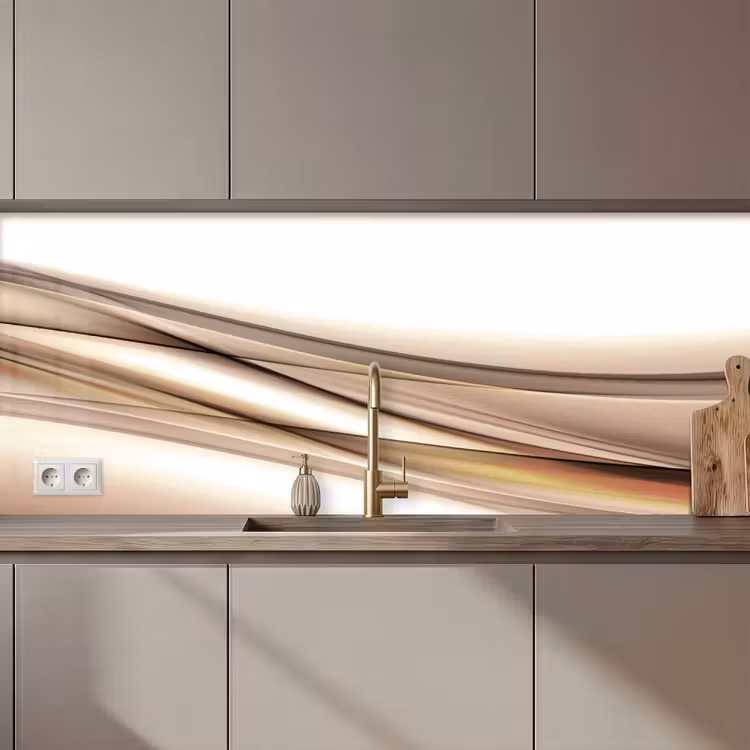 Schienale cucina - Onde - Astratto - Taupe — 1