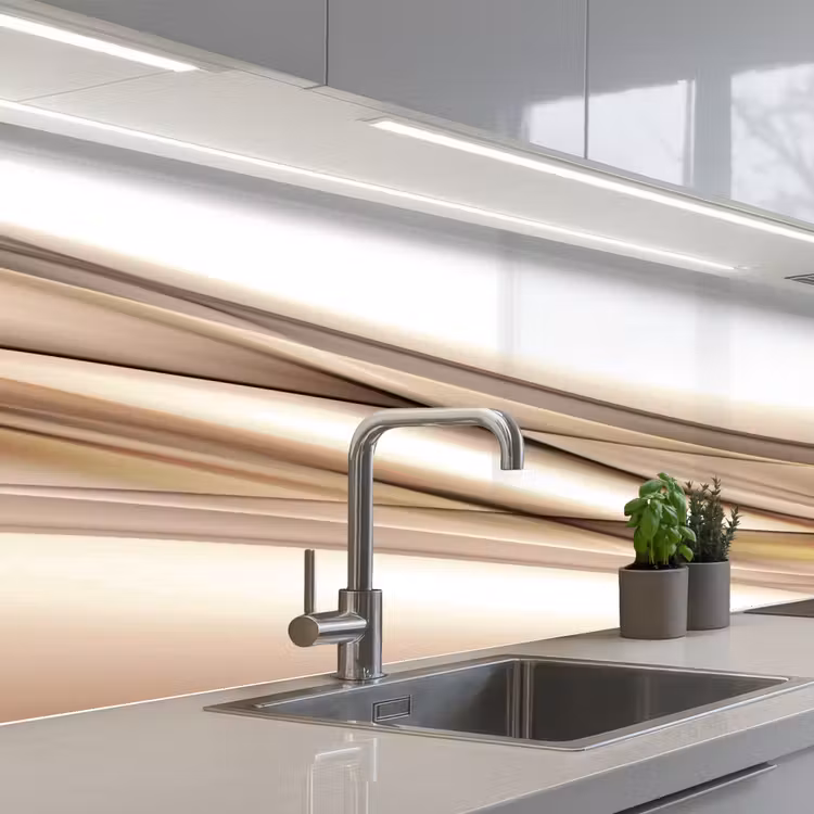 Schienale cucina - Onde - Astratto - Taupe — 2