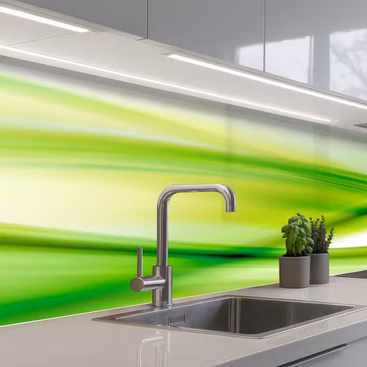 Schienale cucina - Onde - Astratto - Verde — 2