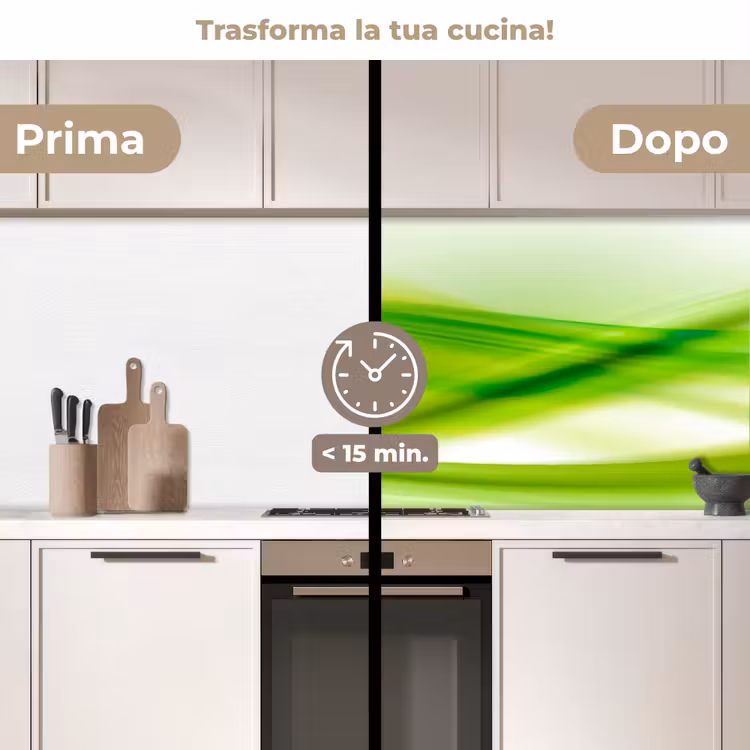 Schienale cucina - Onde - Astratto - Verde — 3