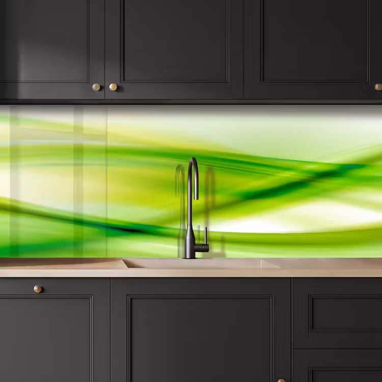 Schienale cucina - Onde - Astratto - Verde — 6