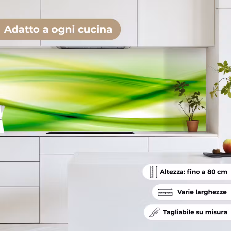 Schienale cucina - Onde - Astratto - Verde — 7