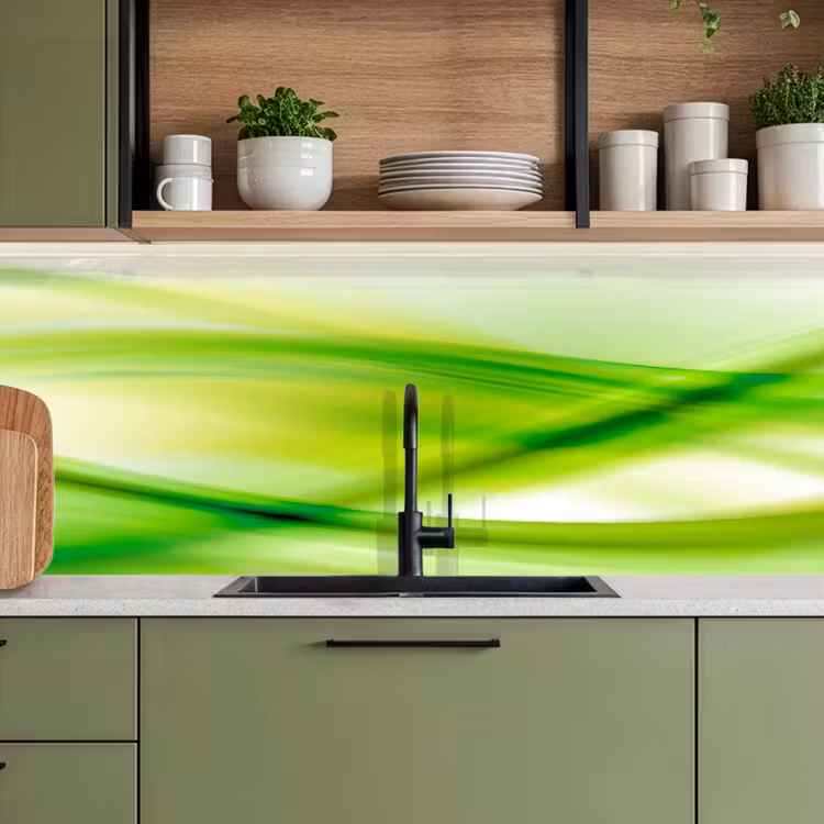 Schienale cucina - Onde - Astratto - Verde — 8