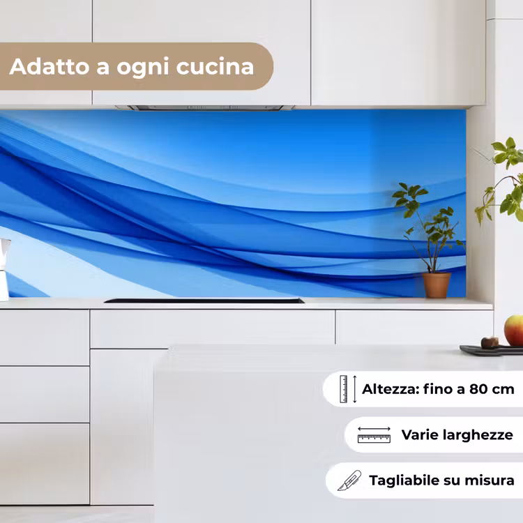 Schienale cucina - Onde - Luminoso - Blu — 7