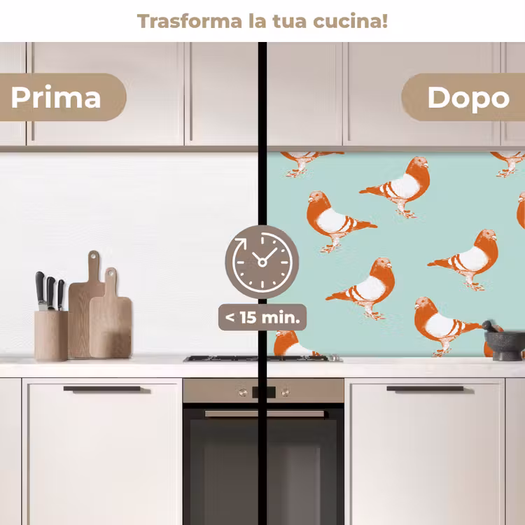 Schienale cucina - Piccione - Uccello - Modello — 3