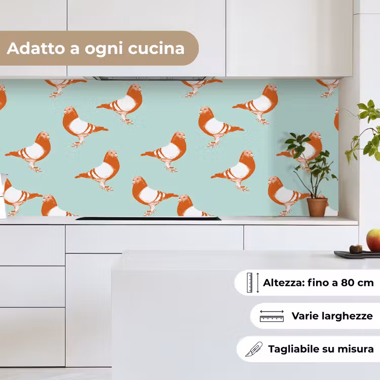 Schienale cucina - Piccione - Uccello - Modello — 7