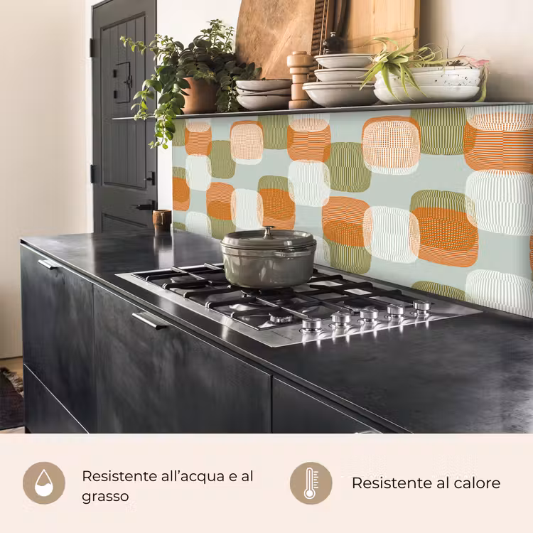 Schienale cucina - Retrò - Motivo - Pastello — 5