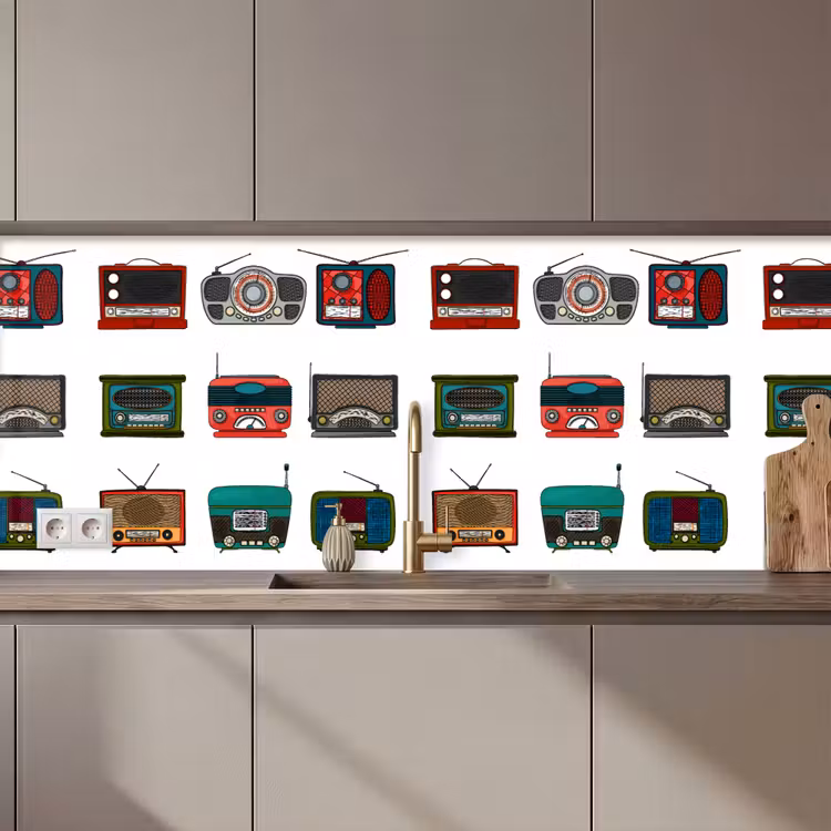 Schienale cucina - Retro - Radio - Design — 1