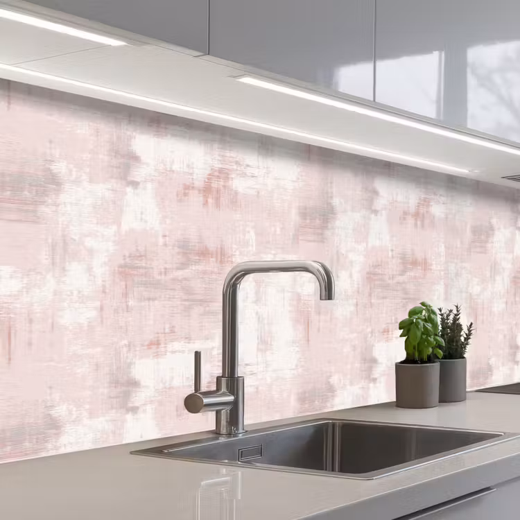 Schienale cucina - Strisce a pennello - Sfumate - Rosa — 2