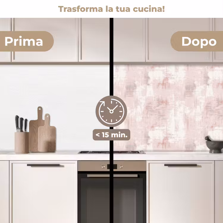 Schienale cucina - Strisce a pennello - Sfumate - Rosa — 3