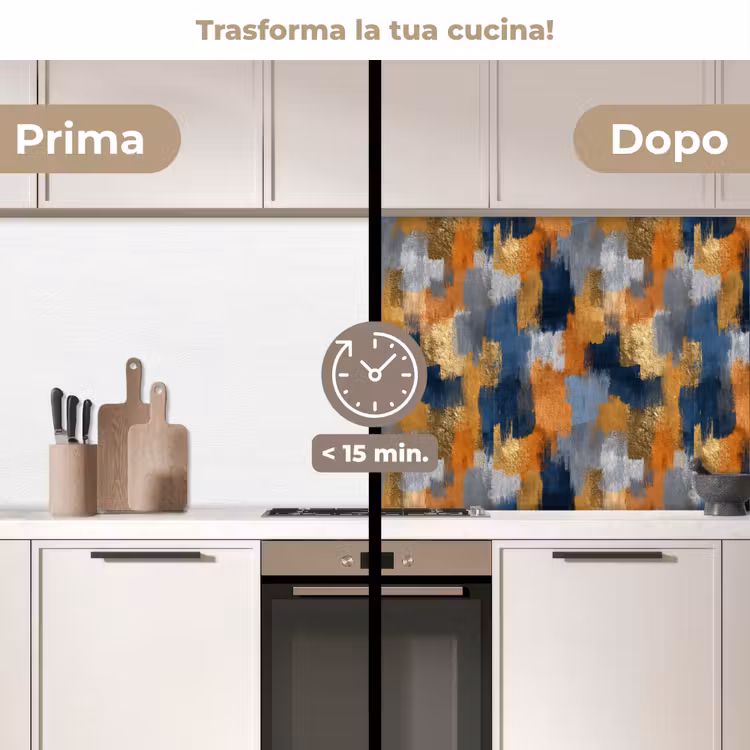 Schienale cucina - Strisce di pennello - Ruvido - Texture - Blu rame — 3