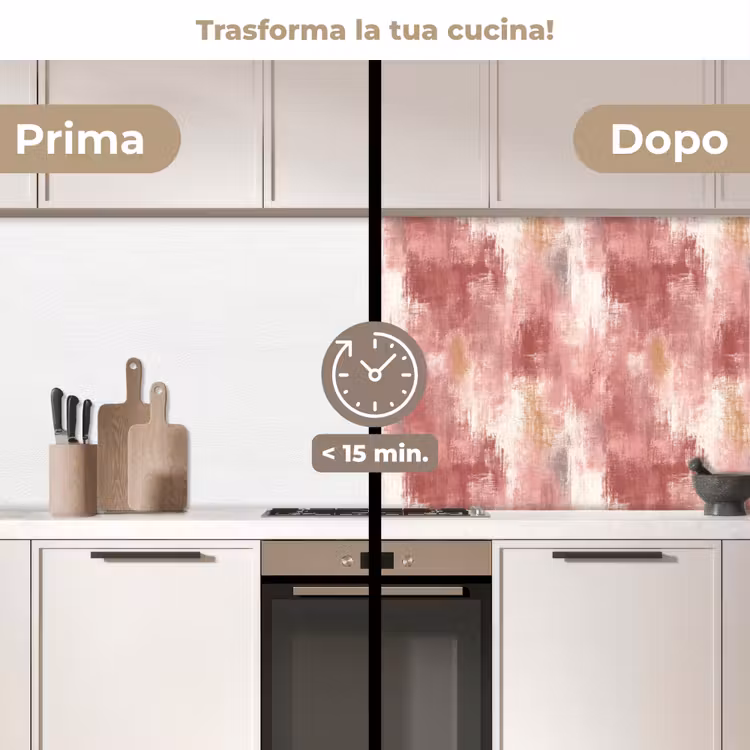 Schienale cucina - Strisce di spazzole - Intemperie - Rosa — 3