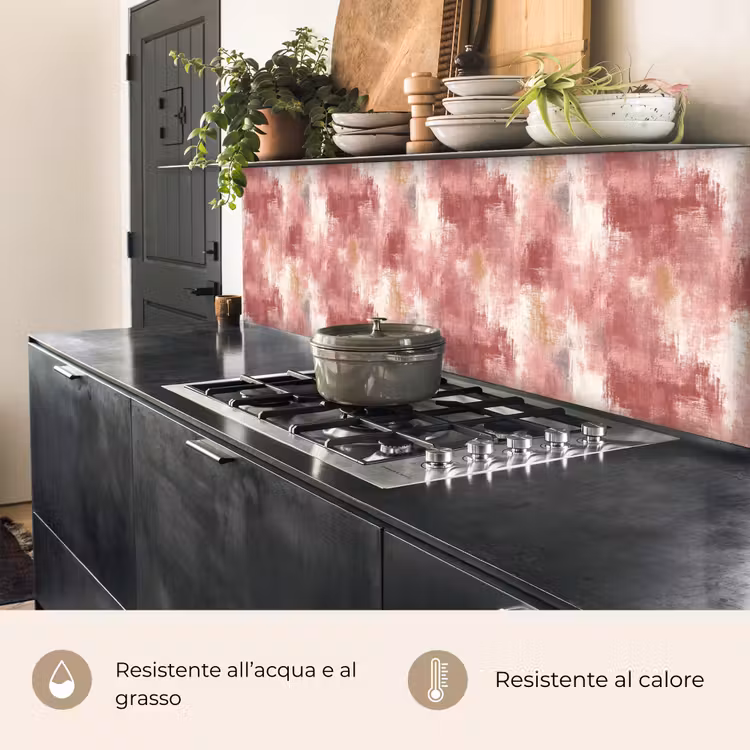 Schienale cucina - Strisce di spazzole - Intemperie - Rosa — 5