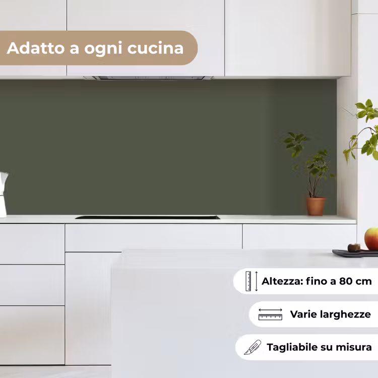 Schienale cucina - Verde - Tinta unita - Verde oliva — 7