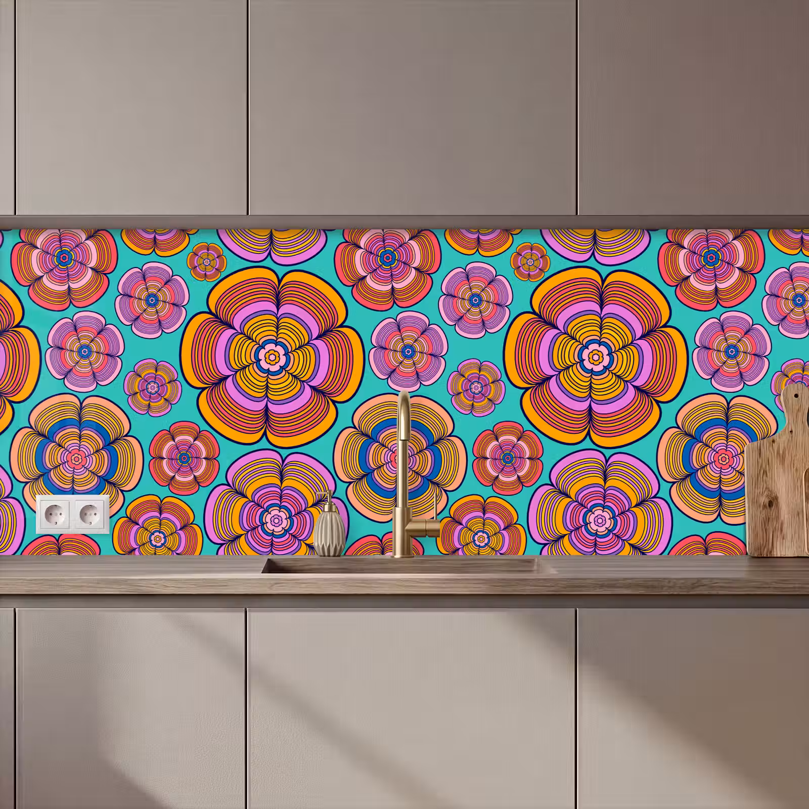 Schienale cucina - Design - Flower Power - Colori — 1