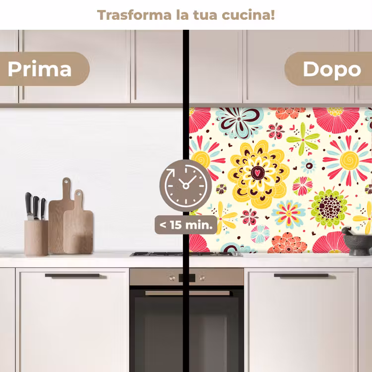 Schienale cucina - Cuore - Fiori - Modelli — 3