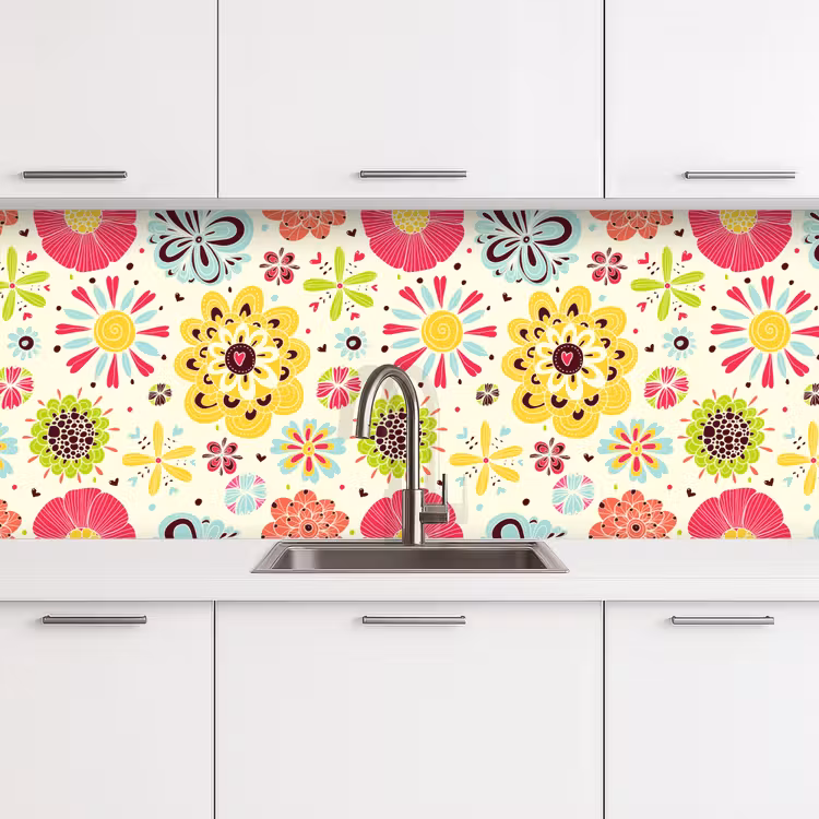 Schienale cucina - Cuore - Fiori - Modelli — 4