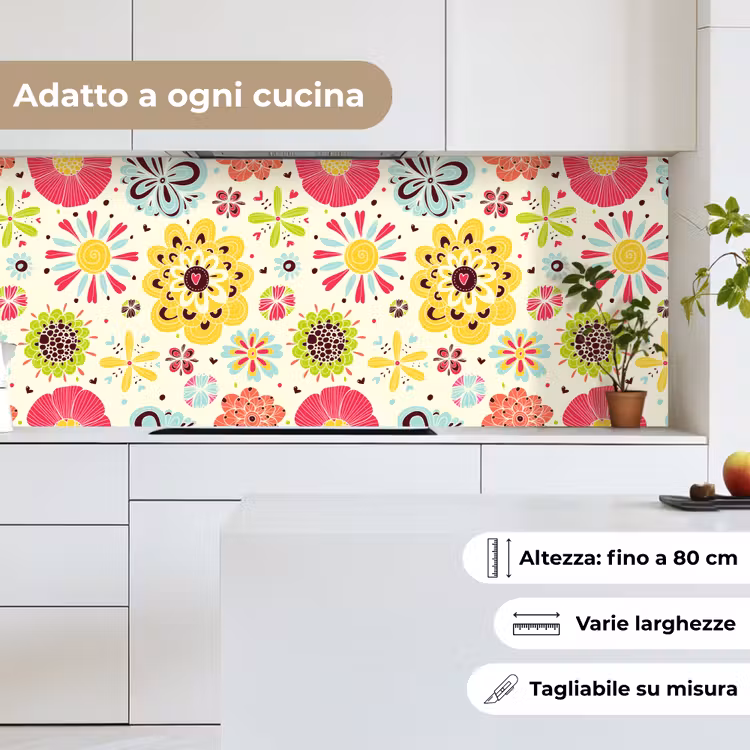 Schienale cucina - Cuore - Fiori - Modelli — 7
