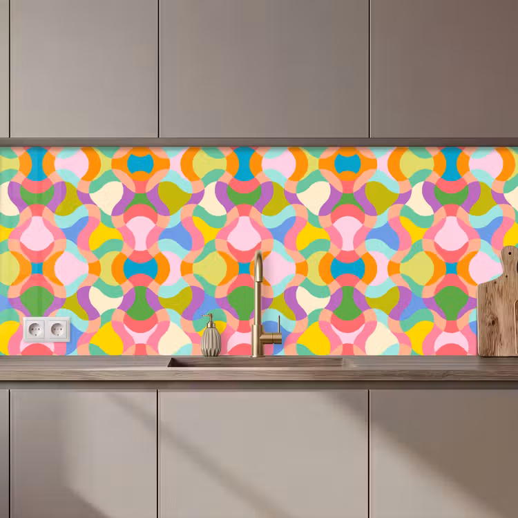 Schienale cucina - Design - Astratto - Colori - Retrò — 1