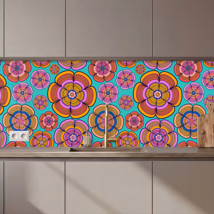 Schienale cucina - Design - Flower Power - Colori — 1