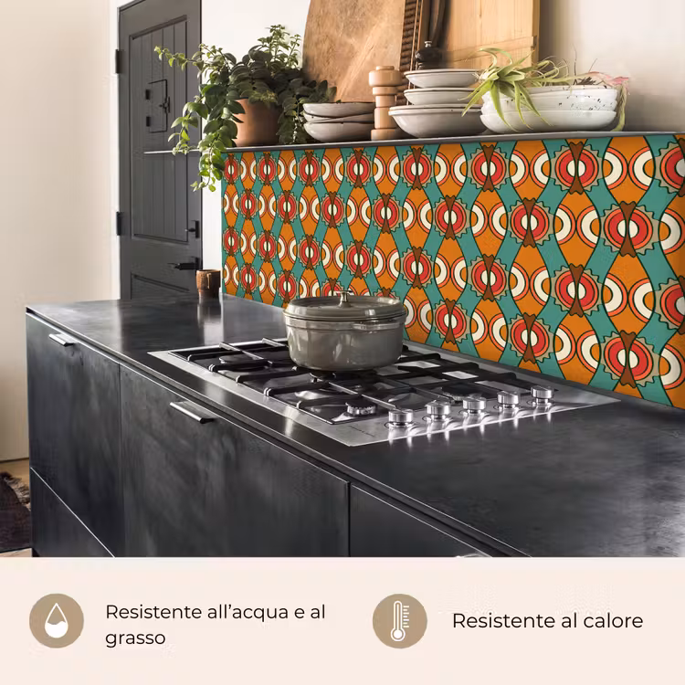 Schienale cucina - Design - Retrò - Arancione - Astratto — 5