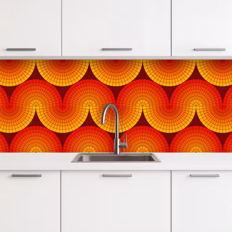 Schienale cucina - Design - Retrò - Rosso - Astratto — 4