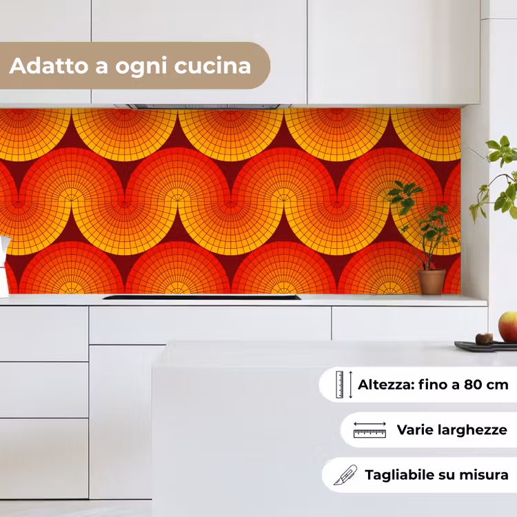 Schienale cucina - Design - Retrò - Rosso - Astratto — 7