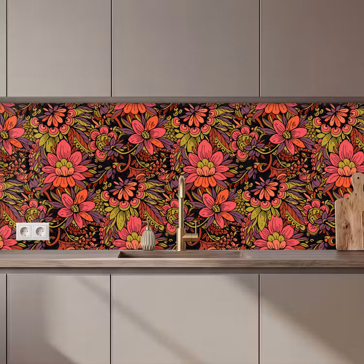 Schienale cucina - Fiori - Foglie - Design — 1