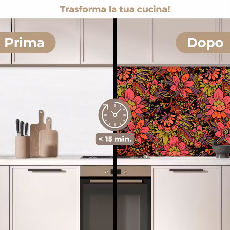 Schienale cucina - Fiori - Foglie - Design — 3