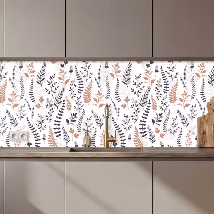 Schienale cucina - Foglie - Fiori - Design — 1