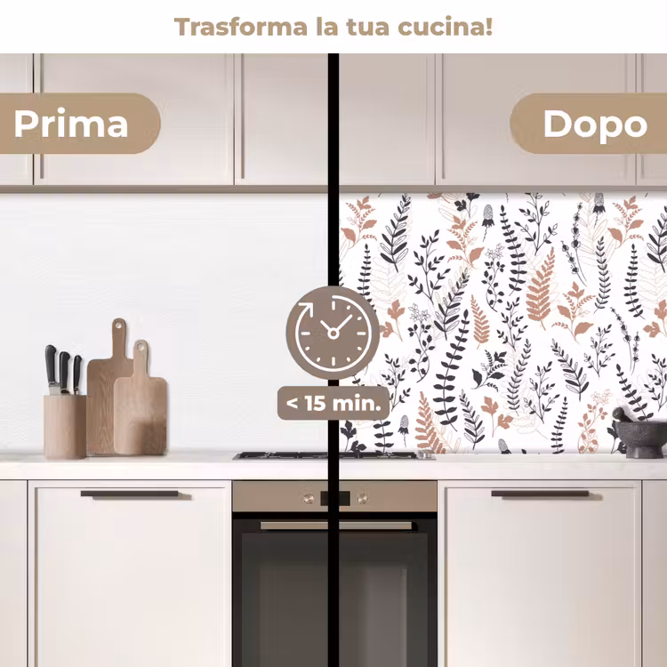 Schienale cucina - Foglie - Fiori - Design — 3