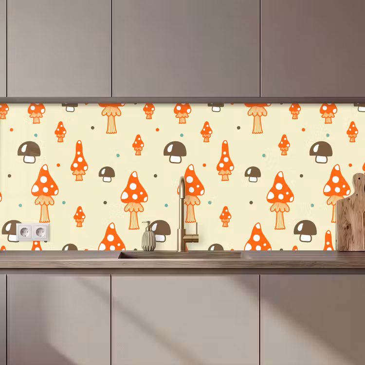Schienale cucina - Modelli - Fungo - Arancione — 1
