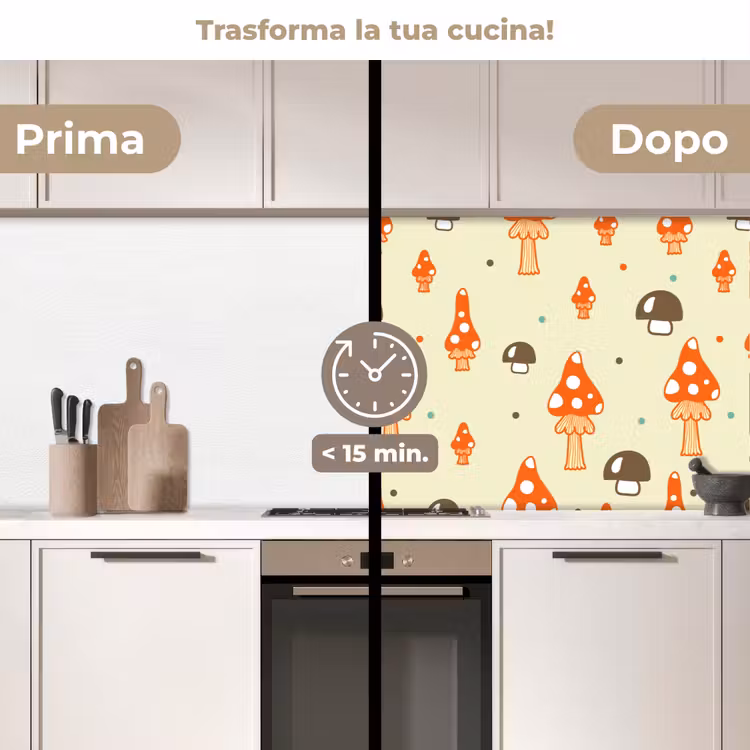 Schienale cucina - Modelli - Fungo - Arancione — 3