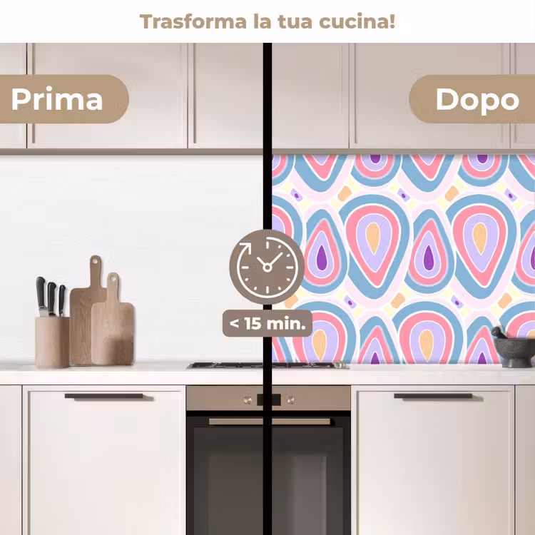 Schienale cucina - Motivo - Agata - Retro - Viola — 3