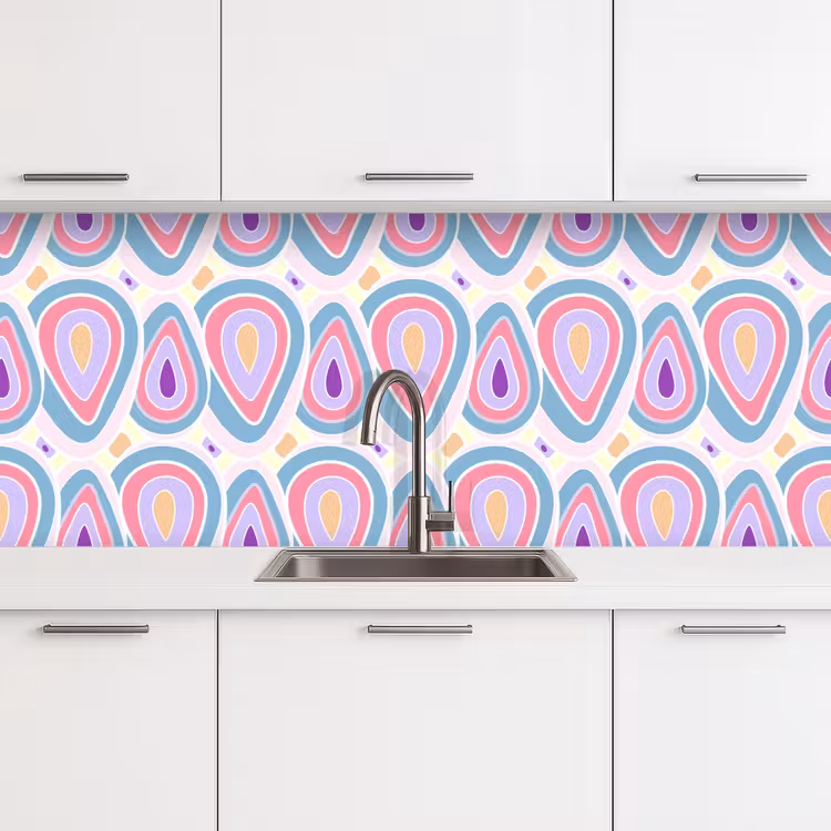 Schienale cucina - Motivo - Agata - Retro - Viola — 4