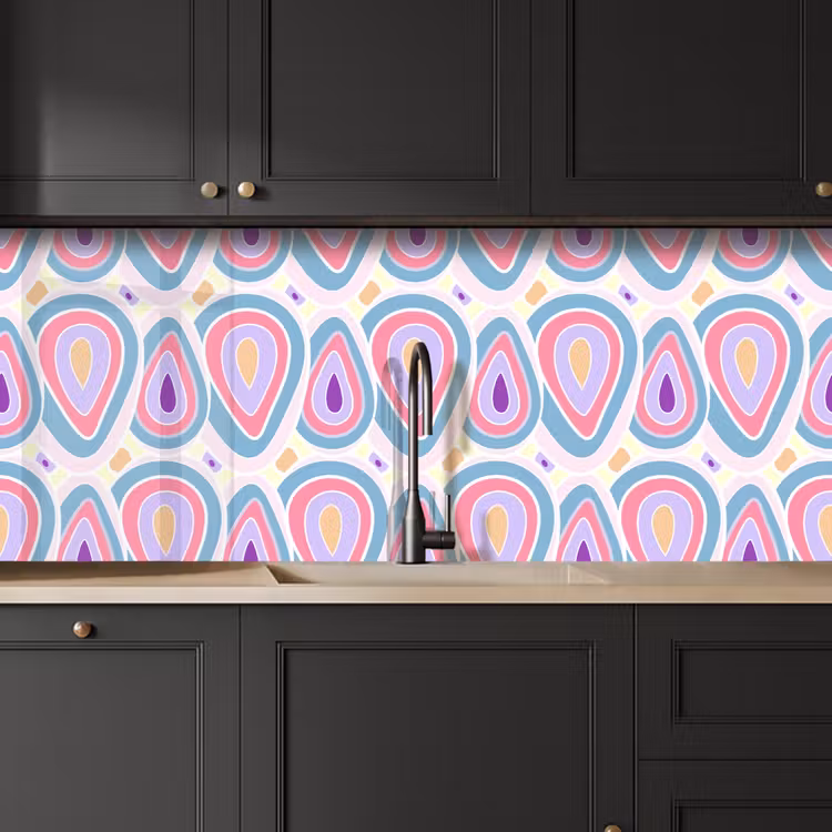 Schienale cucina - Motivo - Agata - Retro - Viola — 6