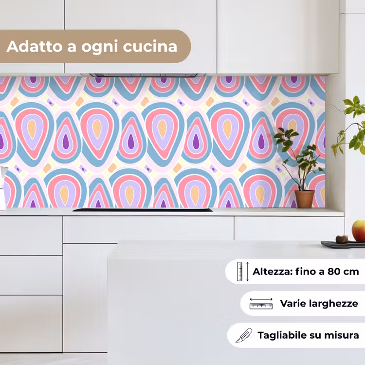 Schienale cucina - Motivo - Agata - Retro - Viola — 7