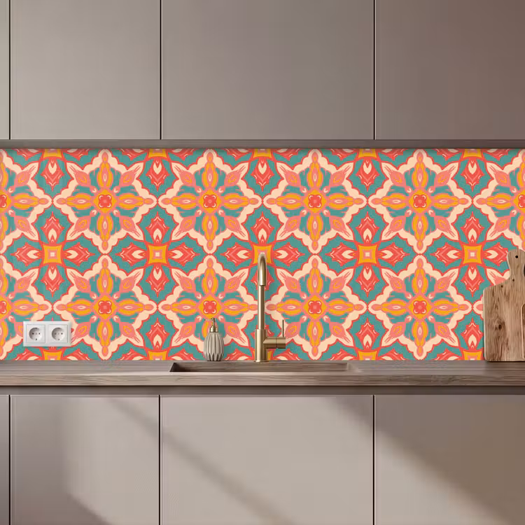 Schienale cucina - Motivo - Hippie - Arancione — 1
