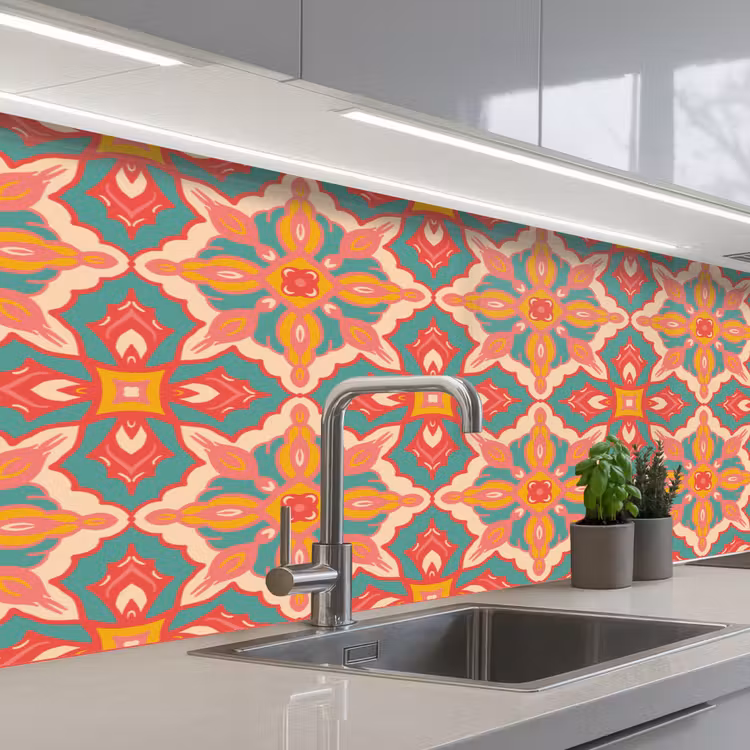 Schienale cucina - Motivo - Hippie - Arancione — 2