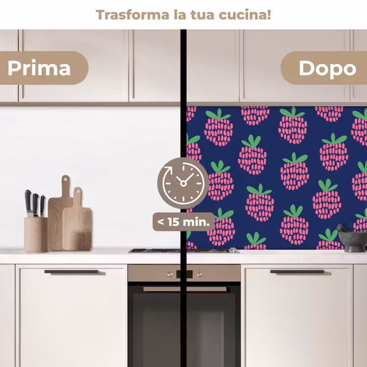 Schienale cucina - Motivo - Lampone - Retrò — 3