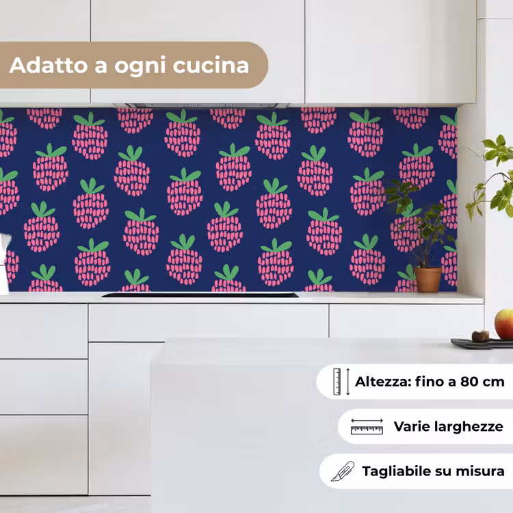 Schienale cucina - Motivo - Lampone - Retrò — 7