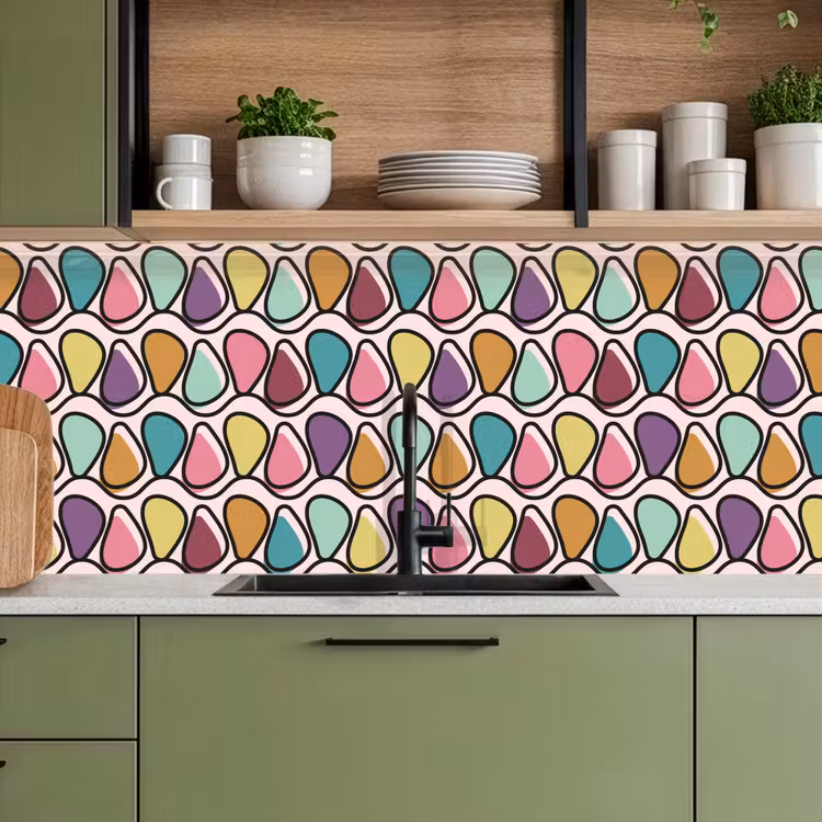 Schienale cucina - Motivo - Ovale - Pastello — 8