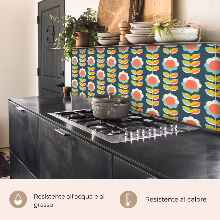 Schienale cucina - Retrò - Fiori - Scandinavo — 5