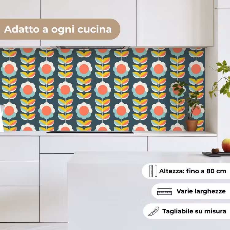 Schienale cucina - Retrò - Fiori - Scandinavo — 7