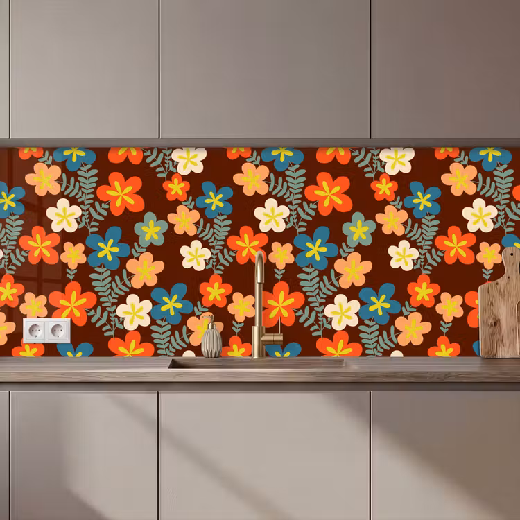 Schienale cucina - Retrò - Motivi - Fiori - Anni '70 — 1