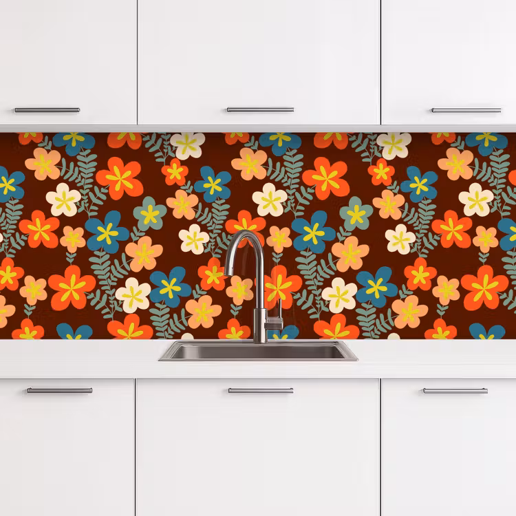 Schienale cucina - Retrò - Motivi - Fiori - Anni '70 — 4